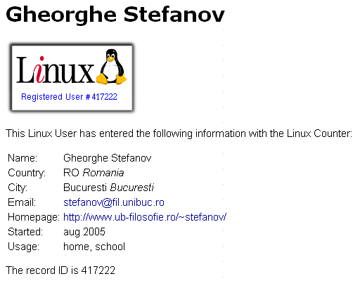 Gheorghe Stefanov - Linux user